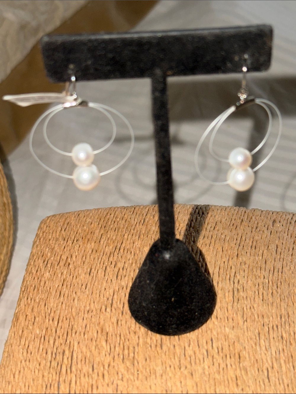 White pearls Honora Collection pierced earrings new sterling silver and surgica
